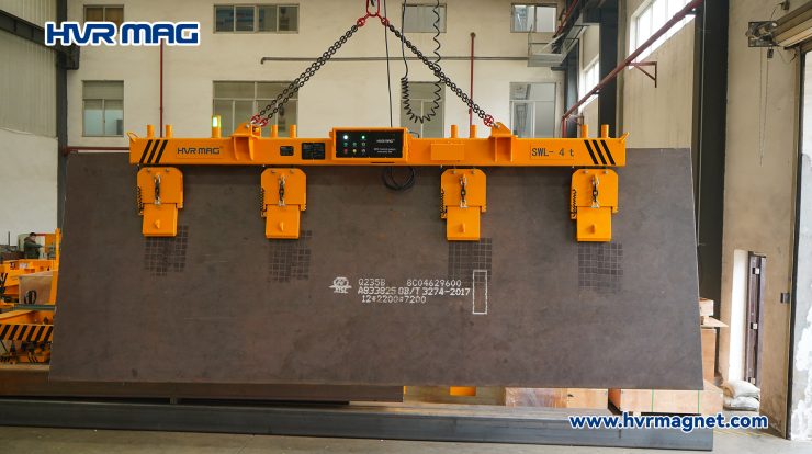 lifting magnets handling steel plate vertically