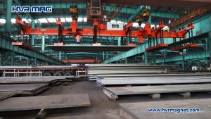 Multiple steel plate handling lifting magnets