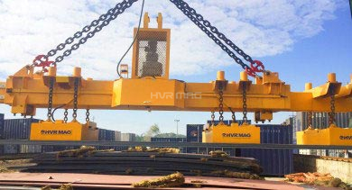 HVR MAG Electro Permanent Lifting Magnet on Railway Project