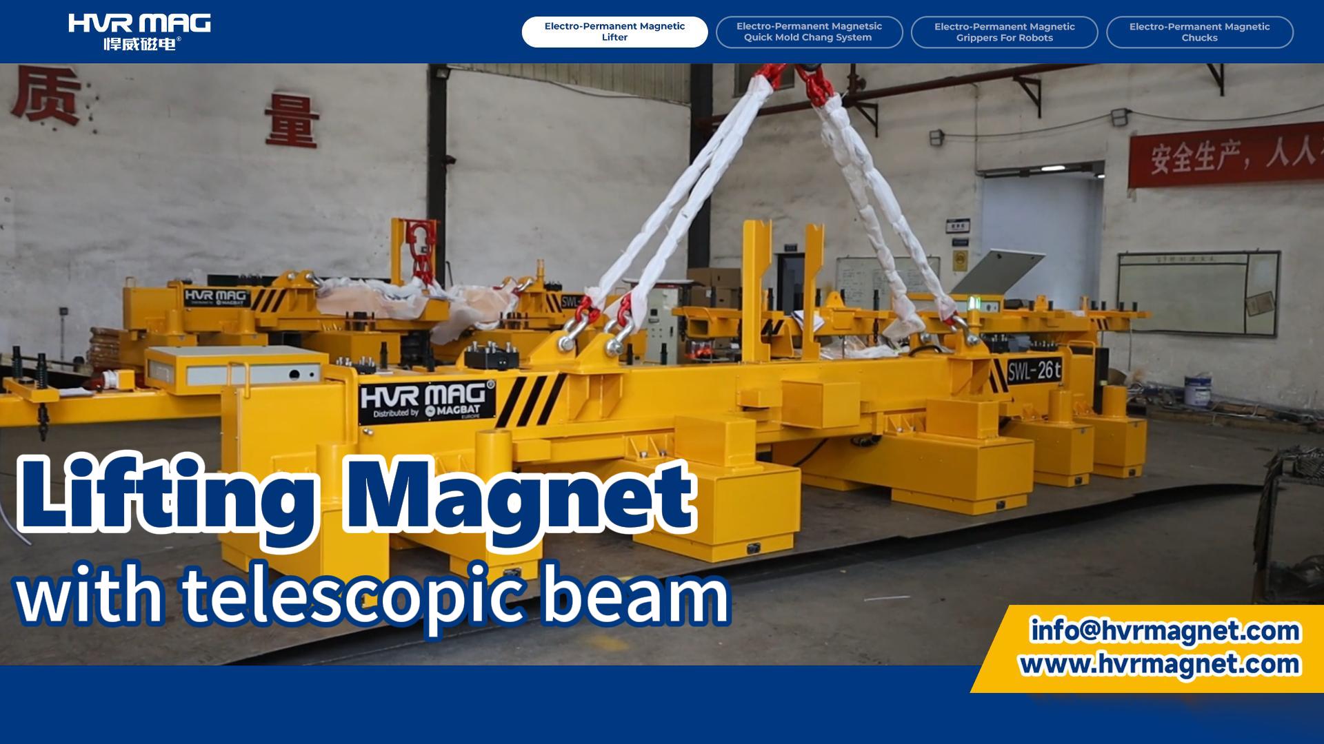 26T Lifting Magnet with Telescopic Beam